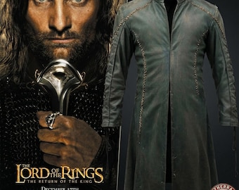 Aragorn Ledermantel Männer Herr der Ringe Cosplay Jacke Mittelalterliche Graben Custom Halloween Geschenk USA