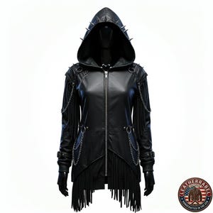 Leather Spike Jacket Hood - Etsy display picture 3