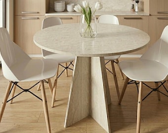Round Dining Table 90cm 100cm, Small Space Kitchen Table, Modern Minimalist Table, Scandinavian Furniture, Apartment Dining