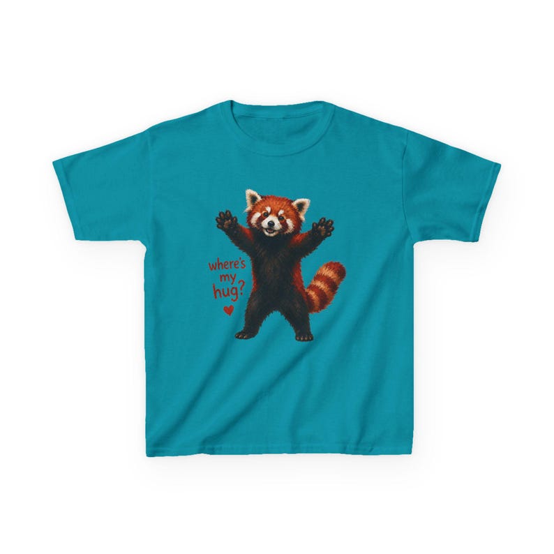 Hug A Red Panda Red Panda Hug Illustration Kids T-shirt | Shy Animal Graphic Tee - Etsy