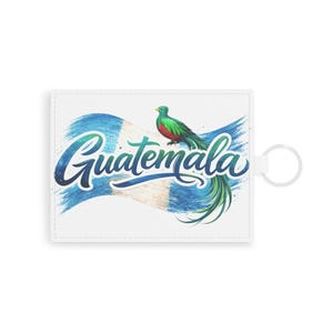 Porta carte di credito Guatemala Quetzal / Portafoglio in pelle Saffiano