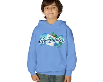 Guatemala Quetzal Script Hoodie | Tropical Bird Wave Design