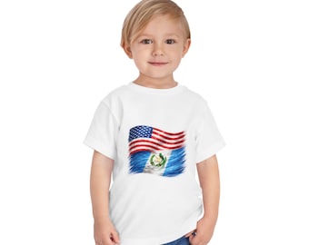 USA and Guatemala Flags Toddler Tee | Dual Flag Design