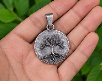 Levensboom hanger ketting, 925 sterlingzilver Keltische yggdrasil-sieraden, op de natuur geïnspireerd bohocadeau voor vrouwen