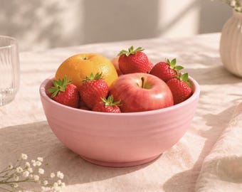 Ciotola infrangibile in paglia di grano, rosa, riutilizzabile, per la cena, ecologica, per snack, leggera, ideale per la cucina, per bambini e per il dormitorio.