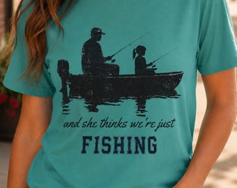 Maglietta da pesca padre-figlia, regalo per la festa del papà, maglietta da pesca per papà e figlia, maglietta da papà per attività all'aperto