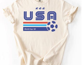 Comfort Colors, Retro FIFA World Cup tee, USA | Mexico | England | Brazil | Australia | Netherlands | Soccer World Cup Shirt