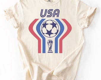 World Cup Soccer Retro T-Shirt | USA, Brasil, Mexico, France, England, Spain, Argentina, Germany, Portugal & More. Comfort Colors