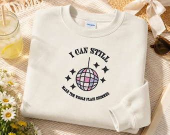 I can make the whole place Shimmer Embroidered Pullover Sweatshirt