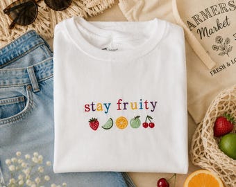 Stay Fruity Pullover Embroidered Shirt