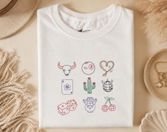 Embroidered Pullover Vegas Icons Shirt