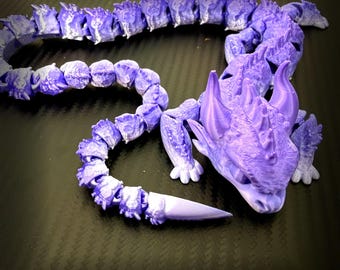 Articulated Dragon – 3D Printed Poseable Fidget Toy, Desk Decor, Fantasy Gift (20 inches)