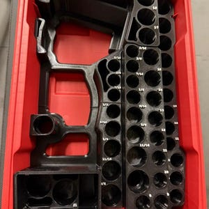 Milwaukee packout insert 3d printed abs - stubby gen 2 12v drill and 49pc socket set organizer tray  *** only the insert no tools ***