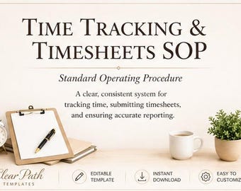 SOP: Time Tracking & Timesheets | Editable Word Template | Business Operations SOP