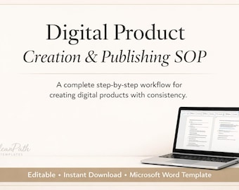 SOP: Digital Product Creation & Publishing | Editable Word Template | Business Operations SOP