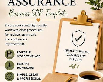 Quality Assurance SOP | Editable Word Template | QA Process & Standards | Business Operations SOP