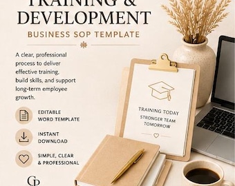 Employee Training Development SOP | Editable Word Template (Digital Download)