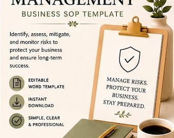 Risk Management SOP | Business Operations, Assessment, Mitigation (Word Template)