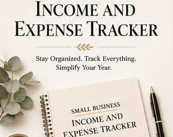 Small Business Income Expense Tracker | Bookkeeping Planner (PDF Download)