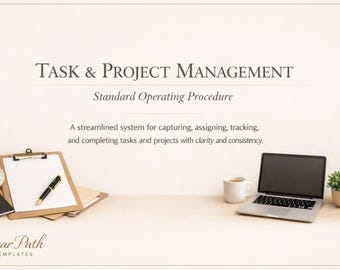 Task Project Management SOP | Editable Word Template (Digital Download)