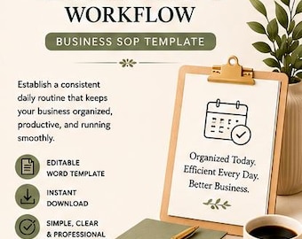 Daily Operations SOP | Administrative Workflow, Office Procedures (Word Template)
