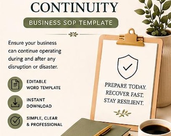 Disaster Recovery SOP | Business Continuity Plan (Word Template)