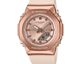 Anpassad graverad Casio G-Shock GMS2110PG-4A roséguldrosa klocka, personlig present till henne, stöttålig klocka, anpassad namngravyr