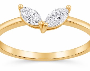 10K gult guld labgrown diamant modering, 0,20CT diamantring, minimalistisk guldring, vardagssmycken, unik ring