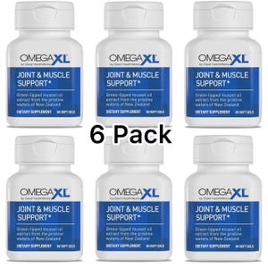 Omega XL Verpakking van 6 – Supplement ter ondersteuning van de gewrichten | Omega-3 vetzuren | Verlichting van spier- en gewrichtspijn | Natuurlijke ontstekingsremmende softgels | Gezondheid