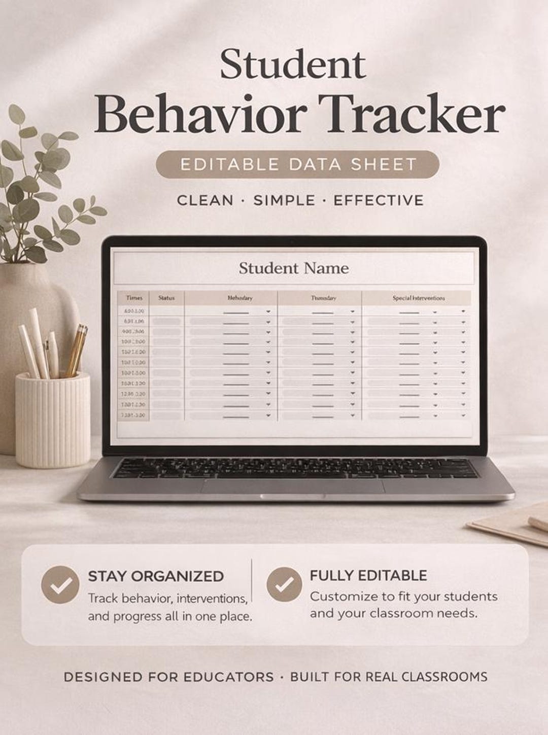 Student Behavior Tracking Sheet | ABA & Behavioral Data Collection ...