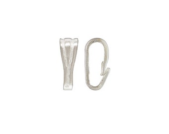 Very Small 5, 10 or 20 or 10 Medium Sterling Silver 925 Snap On  Charm Pendant Bail (2.2mm x 6.5mm) Small (2.8mm x 8.2mm) Medium Findings