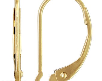 1 pair 14k Gold Filled Interchangeable  Leverback Lever back  Ear Earrings Wires Stamped