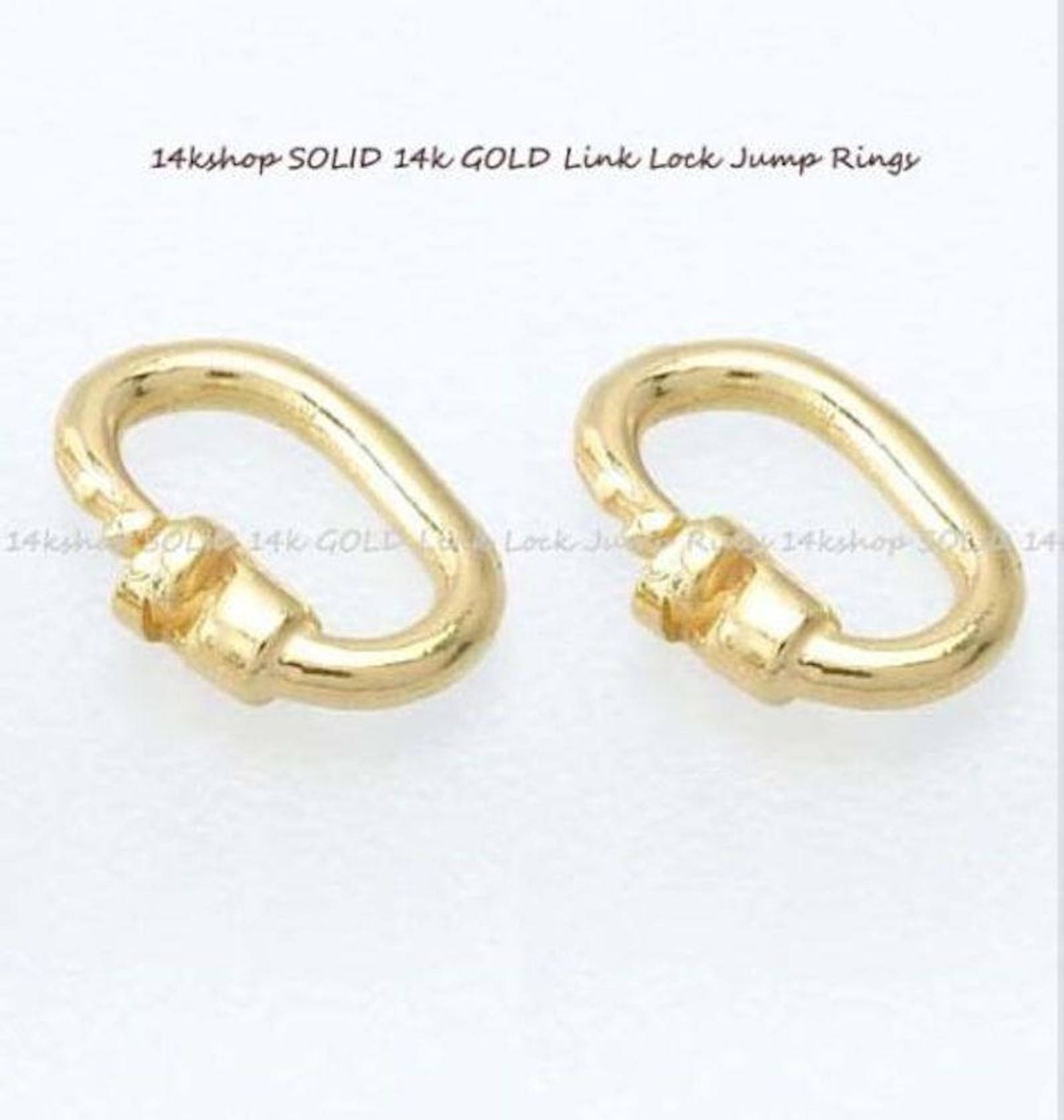 Link Lock Solid 14k Gold Stamped Jump Rings Bail Bale Pendant Etsy