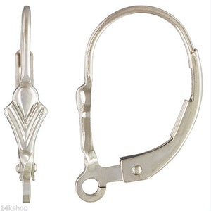 2 or 4 or 10 Wires  Fleur De Lis Sterling Silver 925 Leverback Lever back Earrings Wires