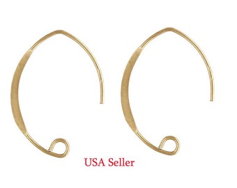 4 14k Gold Filled V or Simple Designer Style Ear Earring Wires - Can be hammered