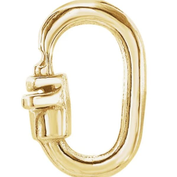 14k Gold or Sterling Silver Link Lock Solid  Stamped  Jump Ring Bail Bale Pendant Good For Charms - DIY