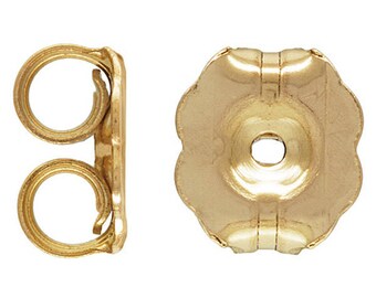 8 14k Gold Filled 14kGF Gold Filled Larger 5mmx5.8mm Earring Friction Back Backings Ear nuts