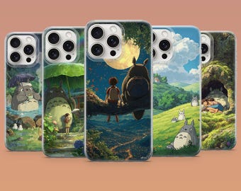 Totoro Phone Case Studio Ghibli Cute Forest Aesthetic Cover for iPhone 17 16 15 14 13 Samsung S26Ultra S25 S24 S23FE A56 A17  Pixel 10a 9Pro