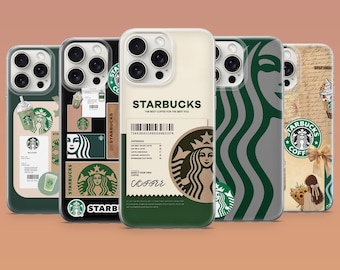 Starbucks mobilskal kaffe estetiskt minimalistiskt fodral för iPhone 17 16 15 14 13 Samsung S26Ultra S25 S24 S23FE A56 A17 A16 Pixel 10a 9Pro