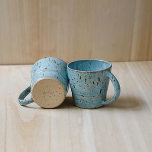 Handmade Stoneware Speckled Blue Cup, Small Ceramic Coffee Mug. (not set, one mug)