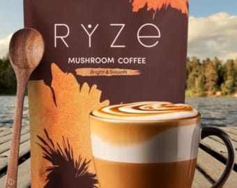 Café aux champignons bio, torréfaction moyenne, mélange adaptogène instantané 30 portions