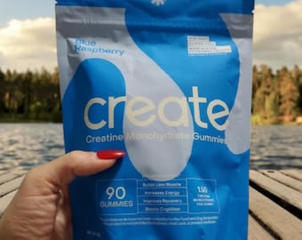 Creatinemonohydraatgummies 1,5 g blauwe framboos, 90 stuks