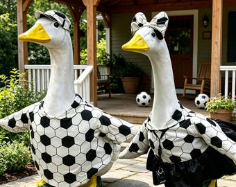 Soccer Porch Goose Outfit Set for 23 Inch Goose Statue, World Cup Goose Clothes, Football Party Patio Yard Decor Gift