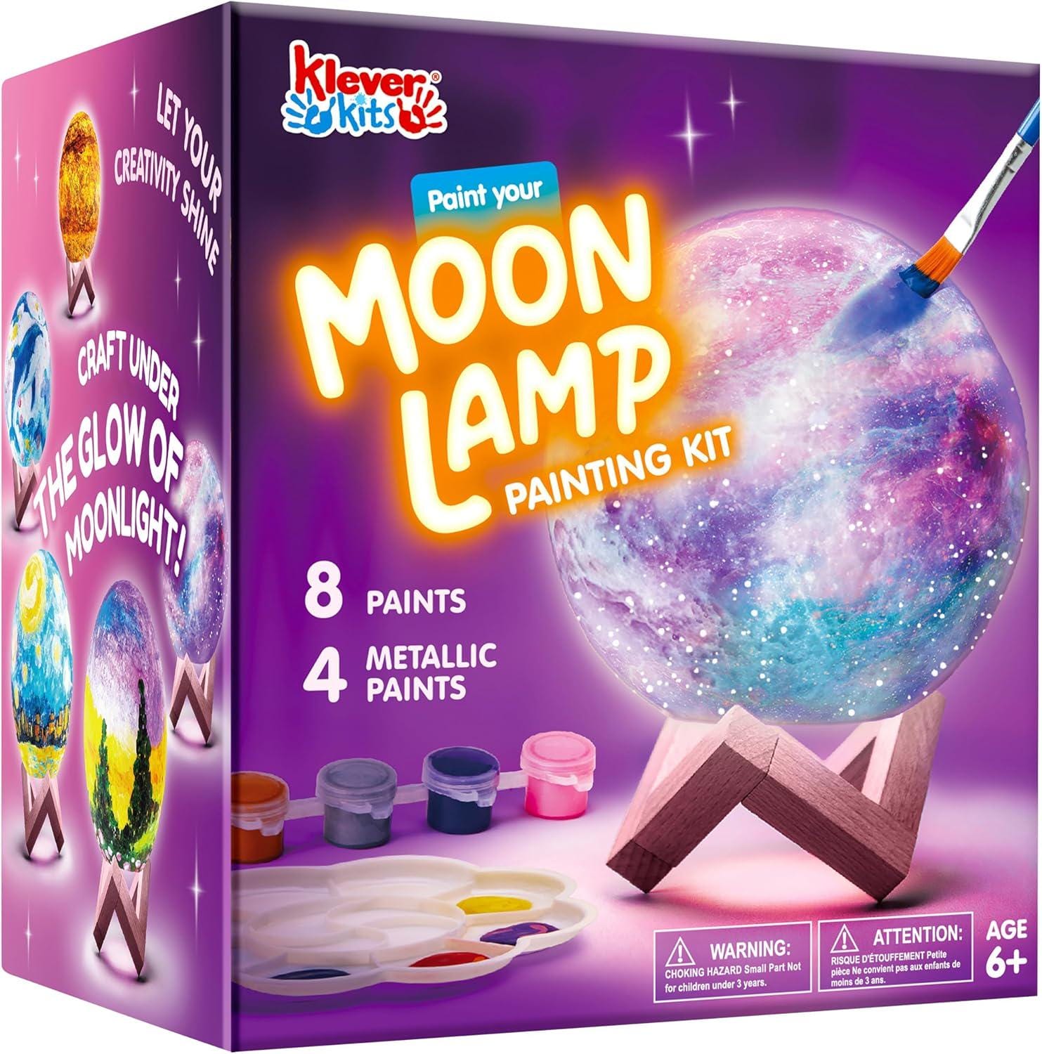 Moon Lamp Craft Kit for Kids, DIY Paint Your Own Moon Light, Art Kit…