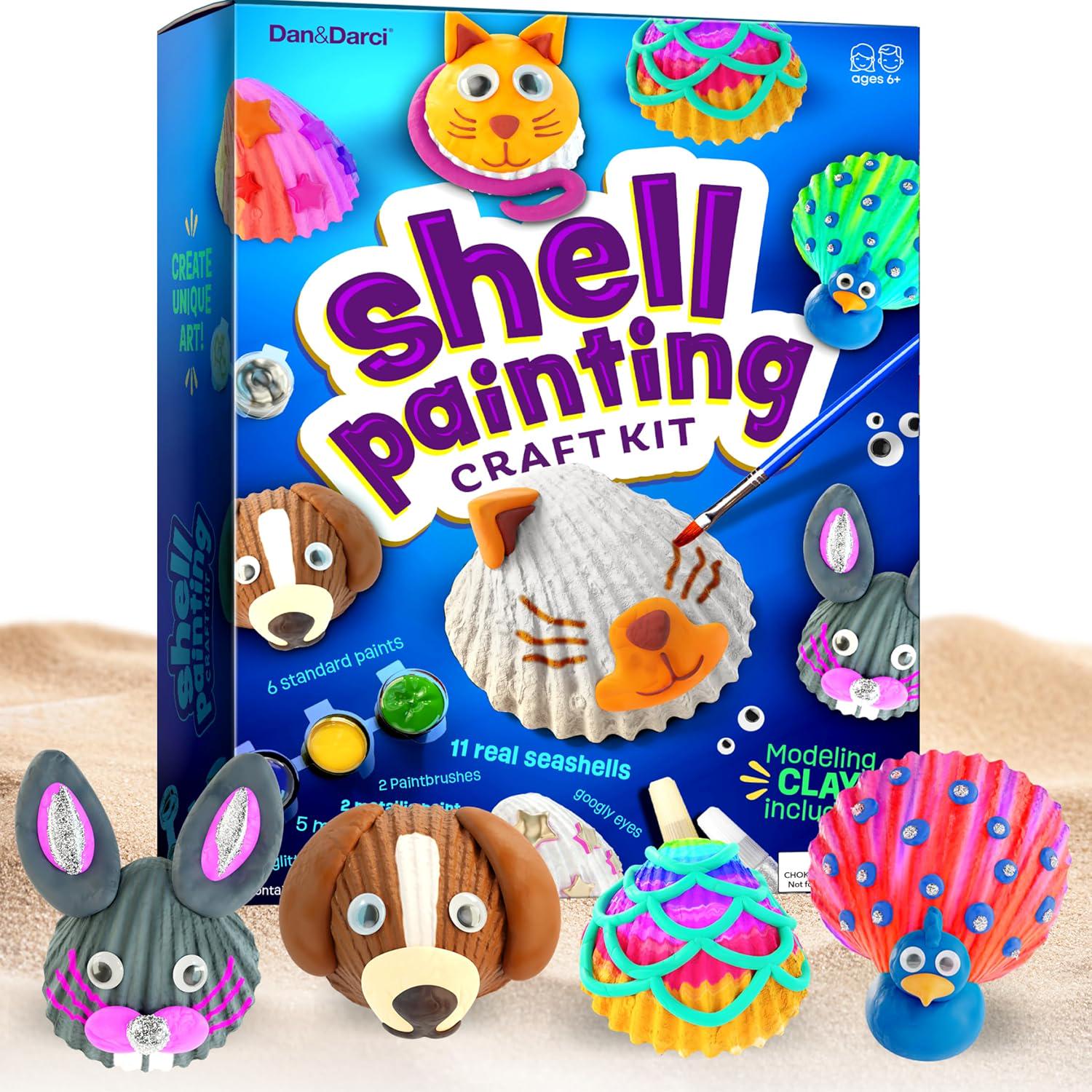 DIY Seashell Painting Kit for Kids, Paint and Decorate Real Shells…