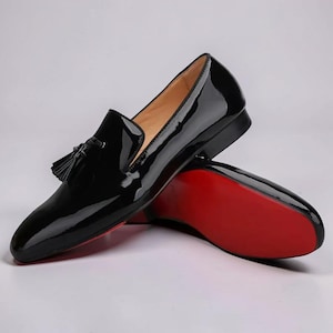 black spike dress shoes Mens Spiked Prom Formal Shoes Black Smoking Loafer 6788