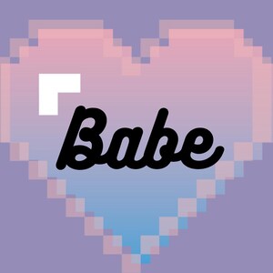 Postal Babe Pixel Art | Tarjeta de corazón adorable | Tarjeta de corazón pixel retro | Idea de regalo kawaii | Tarjeta motivacional | Impresión artística estética