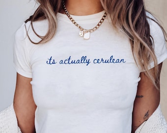 Its Actually Cerulean Baby Blue Crop T-Shirt, Fan Gift, Cute Tee