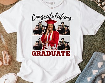 Custom Graduation Photo Shirt, Personalized Class of 2026 Tee, Senior Photo Gift, Comfort Colors Grad Shirt