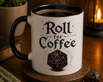 Dungeons and Dragons, Roll For Coffee Cup, Gamer Geschenk, DND Gift